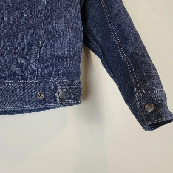 Gap Kids Denim Jacket Shearling Collar Medium - Picture 7 of 9
